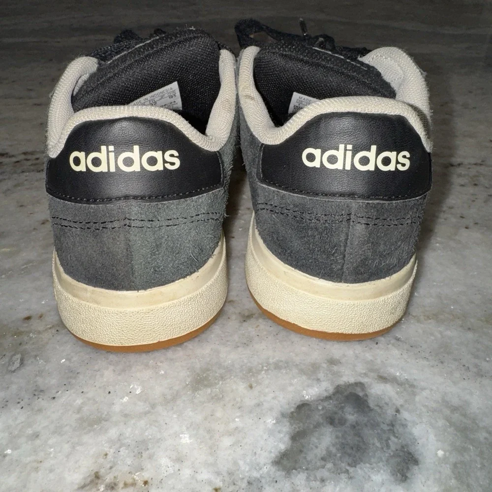 Adidas Grand Court 00s Core Black White Suede Lace Up Sneakers Kids Sz 1‎